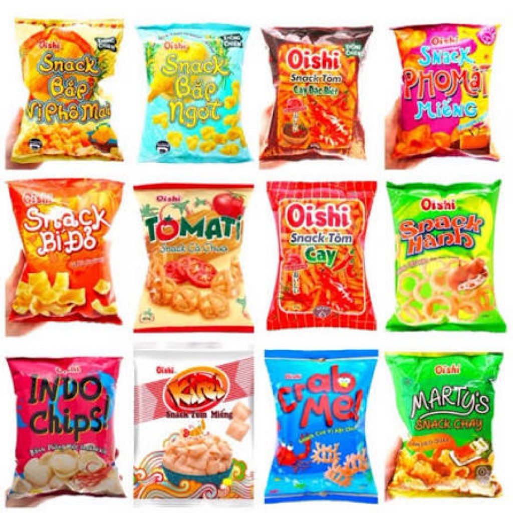 10 gói oshi snack tuổi thơ- mix vị ngẫu nhiên 6g