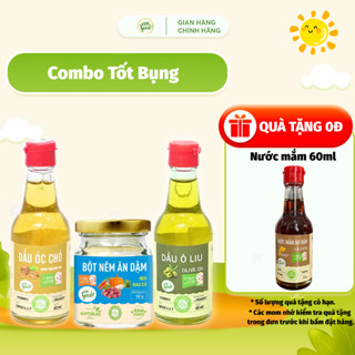   COMBO TỐT BỤNG  Ăn Dặm Cho Bé ECOFOOD – Dầu Olive Dầu Óc chó 60g & Bột Nêm Vị Thịt Heo 50g 