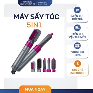 Máy làm tóc 5 in 1 uốn xoăn phồng sấy - Máy sấy uốn tóc tạo kiểu đa năng mini 3 mức nhiệt hàn quốc hàng chính hãng _U1