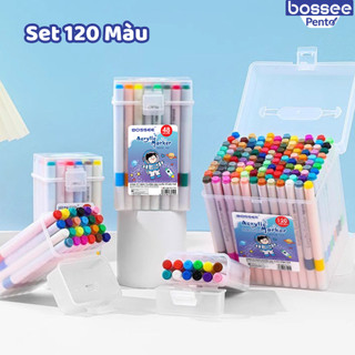  Bút 120 Màu Dạ Marker Acrylic Họa Cụ Tô Màu Dạ Vẽ Tranh Anime Sáng Tạo DIY Trên Mọi Chất Liệu Màu Tươi Sáng 