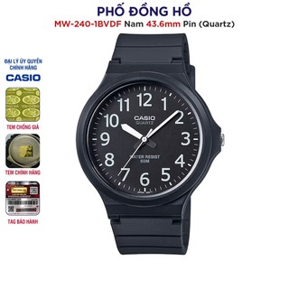 Đồng hồ nam dây nhựa casio chính hãng anh khuê mw-240-1bvdf