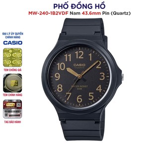 Đồng hồ nam dây nhựa casio chính hãng anh khuê mw-240-1b2vdf