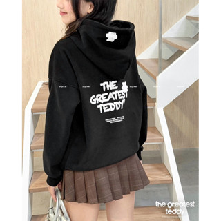  Áo hoodie mũ nỉ lót lông Hàn rộng rãi The greatest teddy By Jolie HD109 