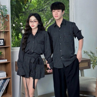   Hoả tốc HCM  Set đôi nam sơmi nữ áo sơmi + Chán váy kèm belt siêu sang 
