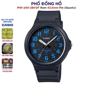 Đồng hồ nam dây nhựa casio chính hãng anh khuê mw-240-2bvdf