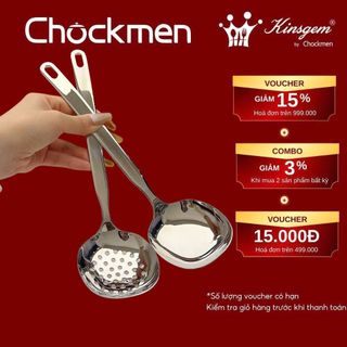  Muôi Canh Muôi Thủng KINSGEM By CHOCKMEN Inox 316 Cao Cấp Có Móc Muỗng Ăn Mỳ Vá Múc Muỗng Thủng Vớt Thức Ăn MUÔI VUÔNG 