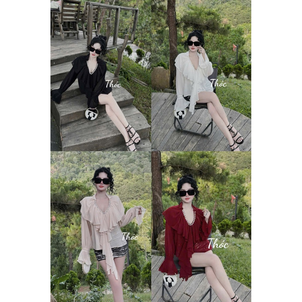 Set đầm bling nữ diện tiệc tùng cổ V đá bling áo tơ sang chảnh lk