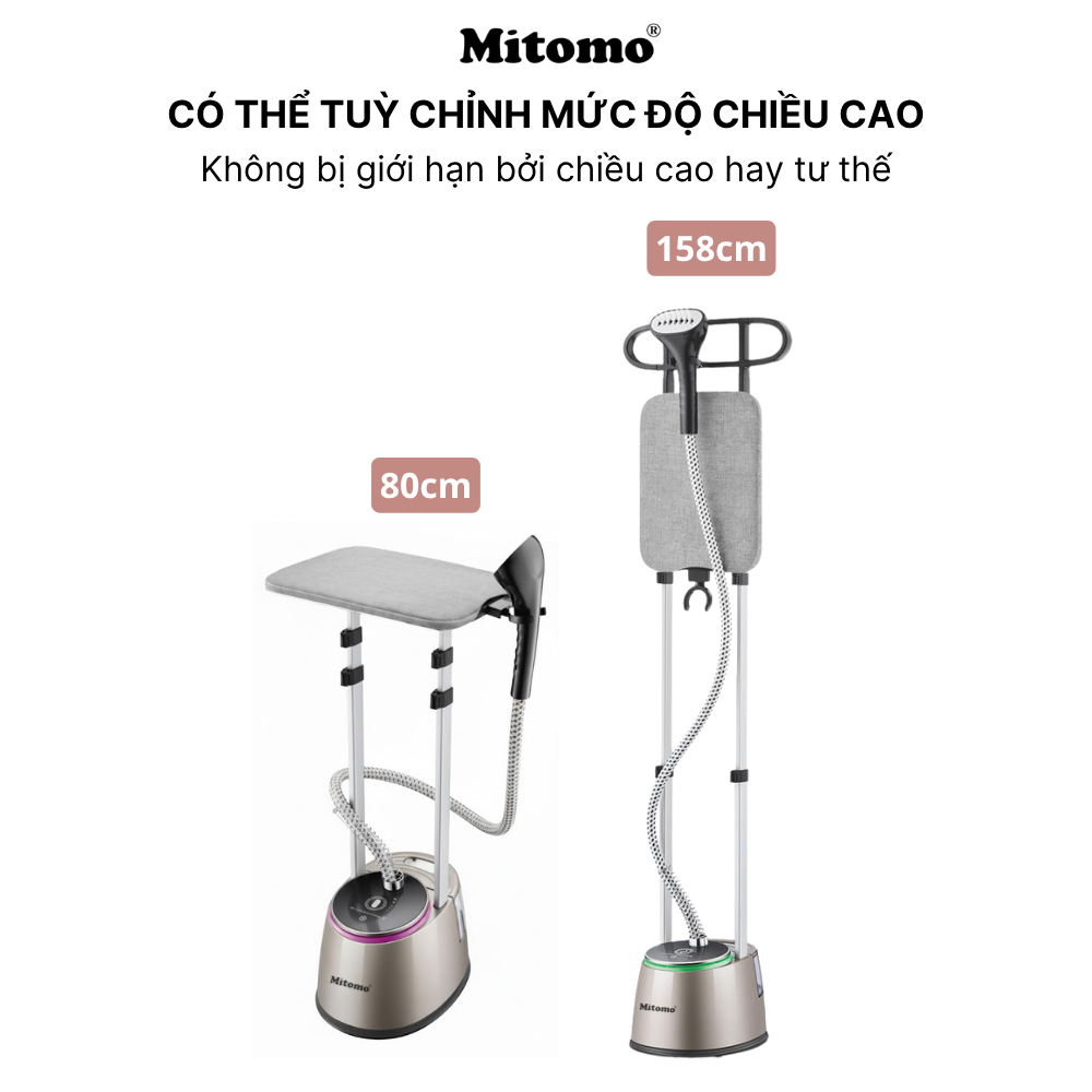 Bàn ủi hơi nước đứng MITOMO GC-899 Neo, Công suất 2000W có đèn LED 4 màu - Hàng chính hãng