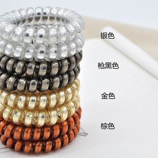 Combo 4 Cột tóc dạng lò xo gam màu kim loại (dây xoắn điện thoại)
