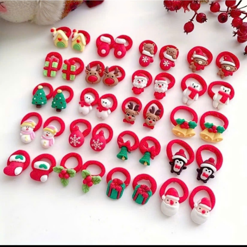 (Giáng sinh) Set 5 Kẹp, Chun Buộc Tóc Noel Giáng Sinh Hình Thú Siêu Xinh 😍❤😍