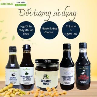 Nước tương ít muối hữu cơ PB Farm - Nhập khẩu Thái Lan,EU Organic, USDA, vị thanh dịu, vị nhạt vừa ăn, thuần chay(200ml)