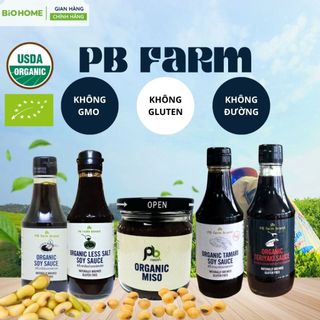 Nước tương ít muối hữu cơ PB Farm - Nhập khẩu Thái Lan,EU Organic, USDA, vị thanh dịu, vị nhạt vừa ăn, thuần chay(200ml)