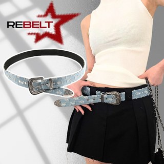 REBELT Y2K - Thắt lưng y2k hoa văn nam nữ phong cách vintage khoen kim loại jeans cổ điển TL147