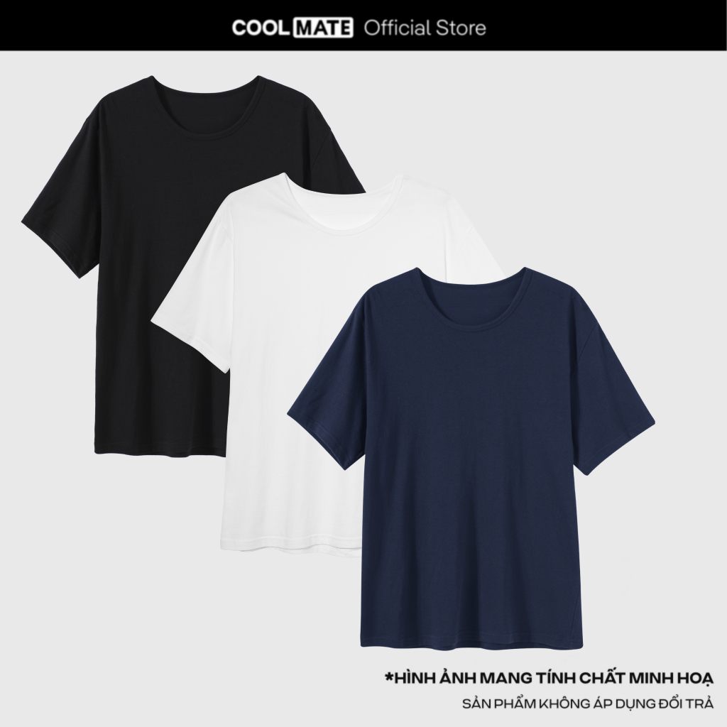 [SALE TẾT-OUTLET - KHÔNG ĐỔI TRẢ]Pack 3 Áo thun 100% Cotton Coolmate basics tiện lợi tiết kiệm Coolm