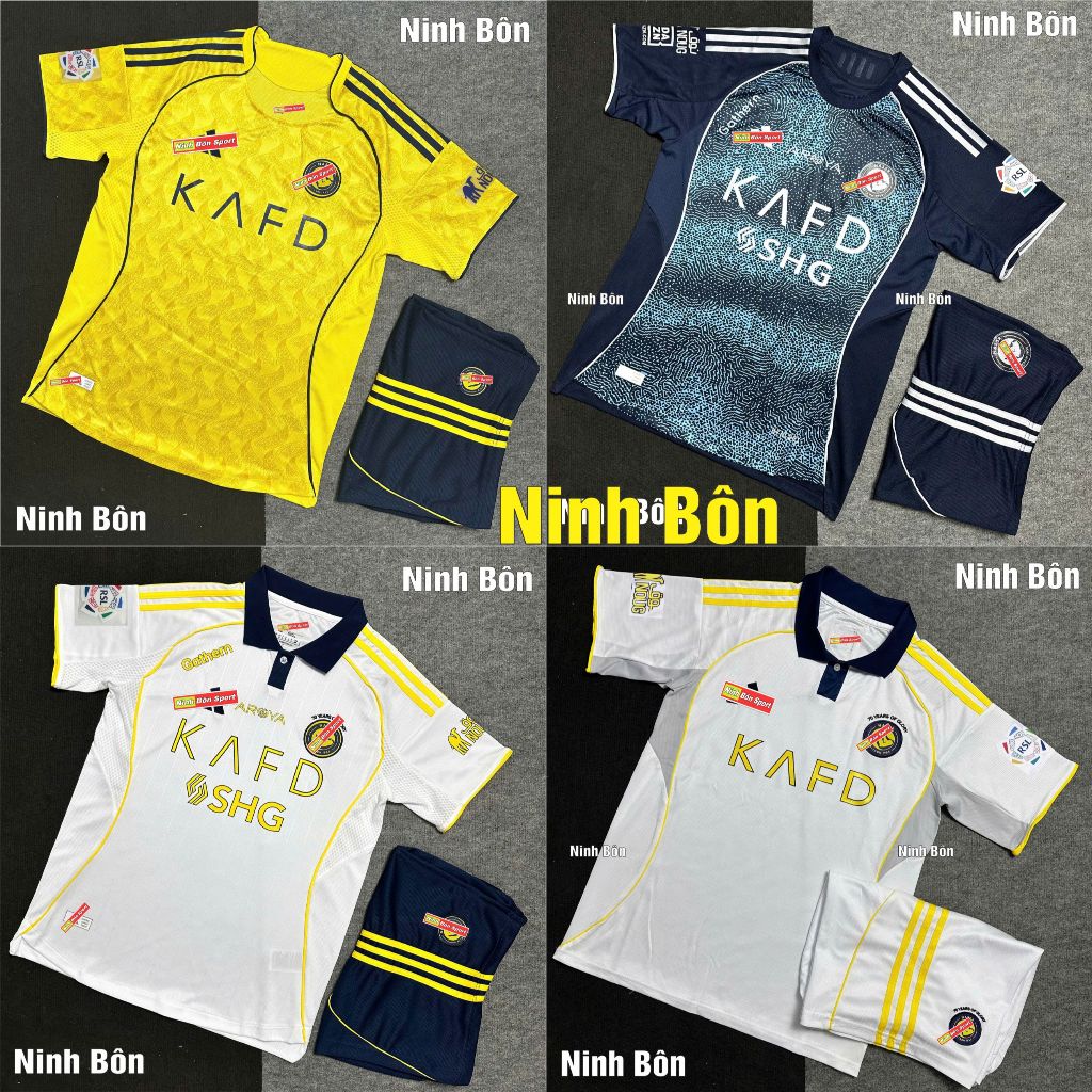 Bộ Quần Áo Bóng Đá CLB Al Nassr Mãu Mới 2025/26, Bản Ronaldo - Vải Thái Vẩy Rồng Cao Cấp