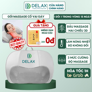  Gối Massage Cổ Vai Gáy DELAX Massage 3D Hồng Ngoại Đảo Chiều Giúp Giảm Đau Nhức,Máy Mát Xa Đa Năng Toàn Thân GMC01 