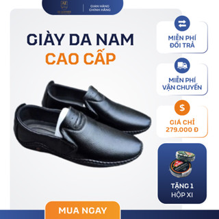 Giày Lười Da Nam Đen Trơn – Mềm, Bền, Sang Trọng, Thoải Mái Đi Làm – AE Leather