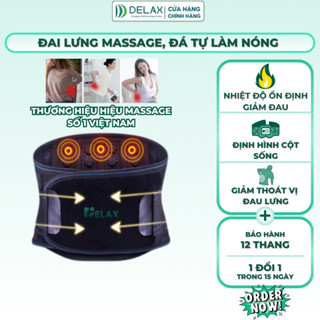Đai Lưng DELAX Đai Tự Làm Nóng Từ Đá Tourmaline Trị Liệu Vật Lý Hỗ Trợ Cột Sống, Giảm Đau DTL01
