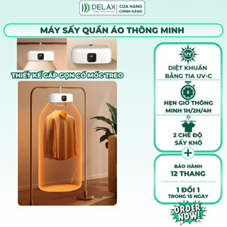 Máy Sấy Quần Áo DELAX - SQA02 Khử Trùng, Công Nghệ Tiên Tiến Gấp Gọn 3D 2 Chế Độ Tiết Kiệm Diện Tích
