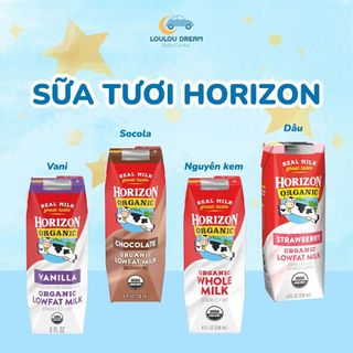  Sữa Horizon Sữa tươi dạng nước Horizon Organic Mỹ đủ vị cho bé từ 1 tuổi - hộp 236ml 