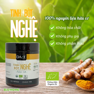 Tinh bột nghệ hữu cơ Dace 150g - Nghệ nếp Cao Bằng, nguyên chất, dễ uống, mịn thơm, chuẩn USDA, EU, JAS Organic