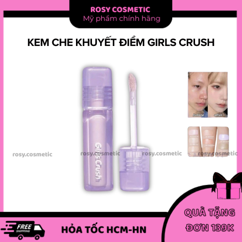[HỎA TỐC] GIRLS CRUSH Kem Che Khuyết Điểm GIRLS CRUSH Matte Velvet Concealer Bắt Sáng Mỏng Mịn 8g Co