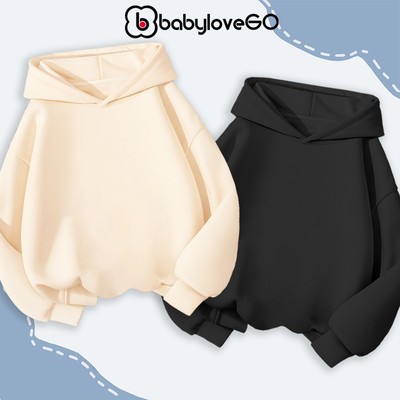 Áo hoodie cho bé BabyloveGO 2026 chất nỉ hai da ấm áp có mũ cho bé trai bé gái AN006