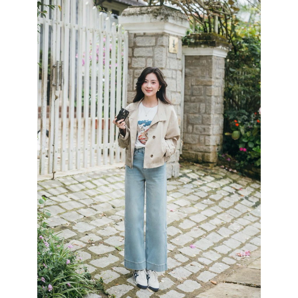  LIN CLOSET  QDL214  Quần jean suông style Hàn Quốc - JULY COLLECTION 