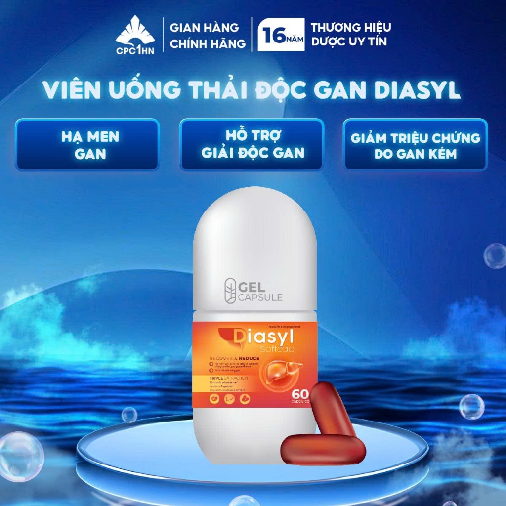Combo hỗ trợ tăng tuần hoàn não, giải độc và phục hồi chức năng gan GABAFIX softcap và Diasyl