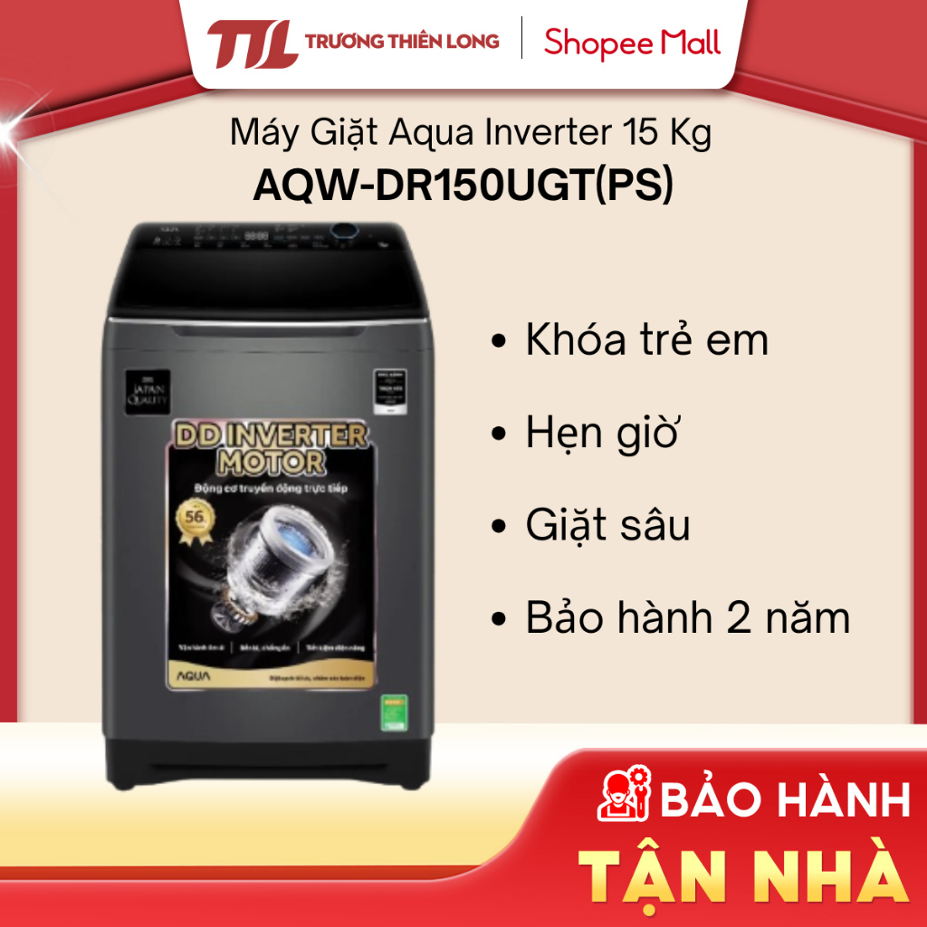 AQW-DR150UGT(PS) - Máy Giặt Aqua Inverter 15 Kg AQW-DR150UGT(PS) [TOÀN QUỐC]