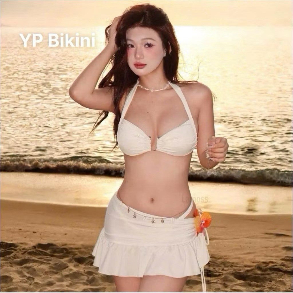 Bikini 2 mảnh bikini 3mảnh Khoen phụ kiện kèm chân váy hàng cao cấp( che tên)