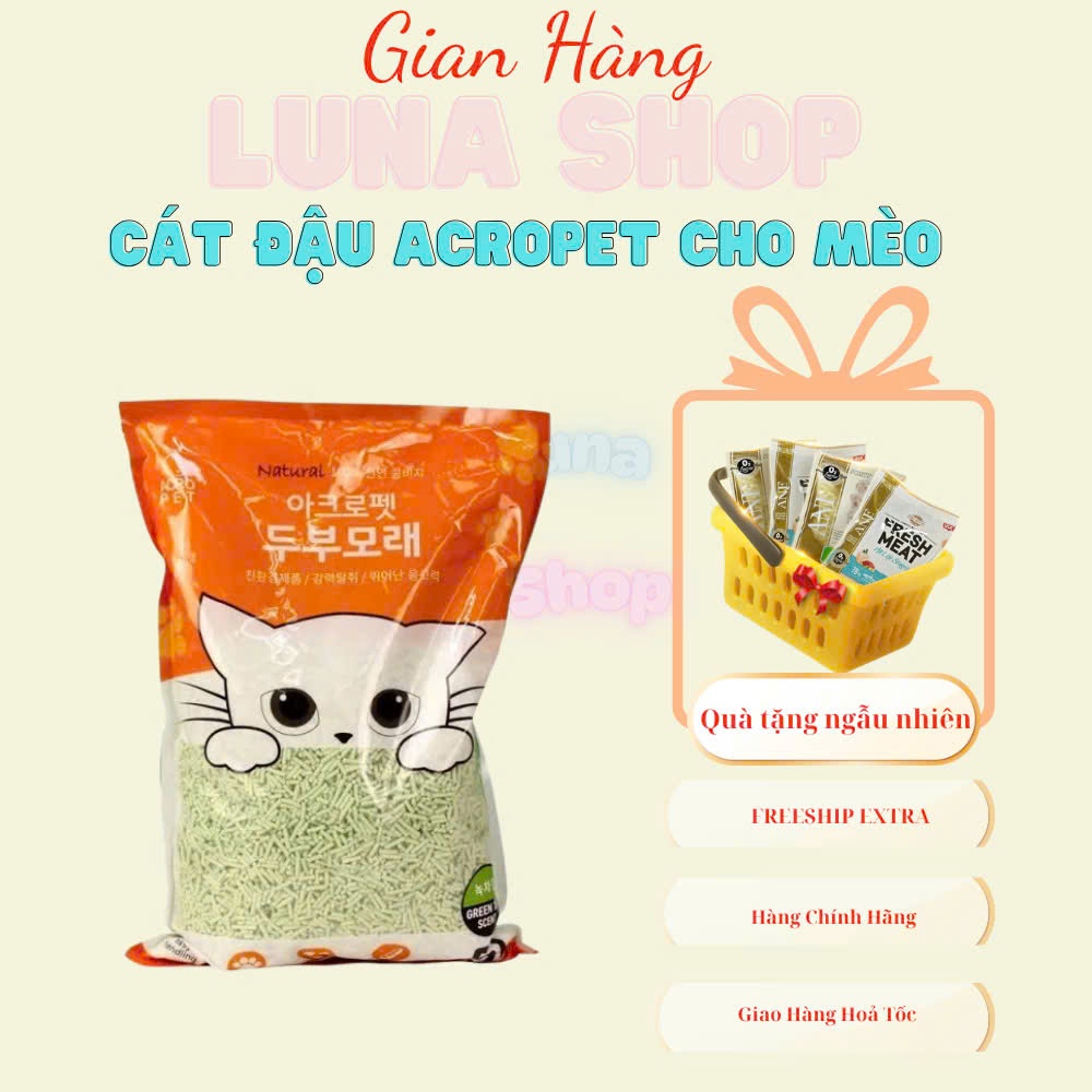 Cát Vệ sinh đậu nành hữu cơ Acropet cho mèo