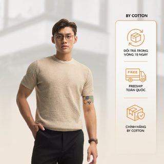  Áo Thun Nam Cao Cấp Tay Ngắn Cổ Tròn Dệt Kim 3 Màu – BY COTTON 