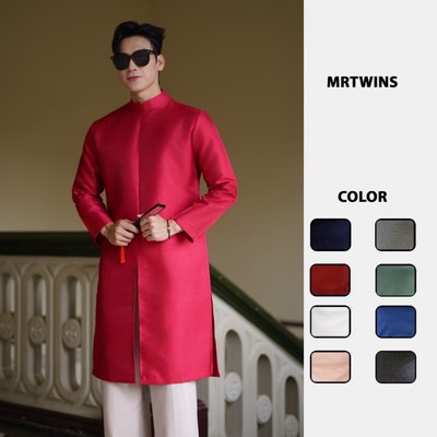 (Không Kèm Theo Quần) Áo Dài Nam Cách Tân Form Suông Vải Tapta Ánh Kim Thương Hiệu Mr Twins