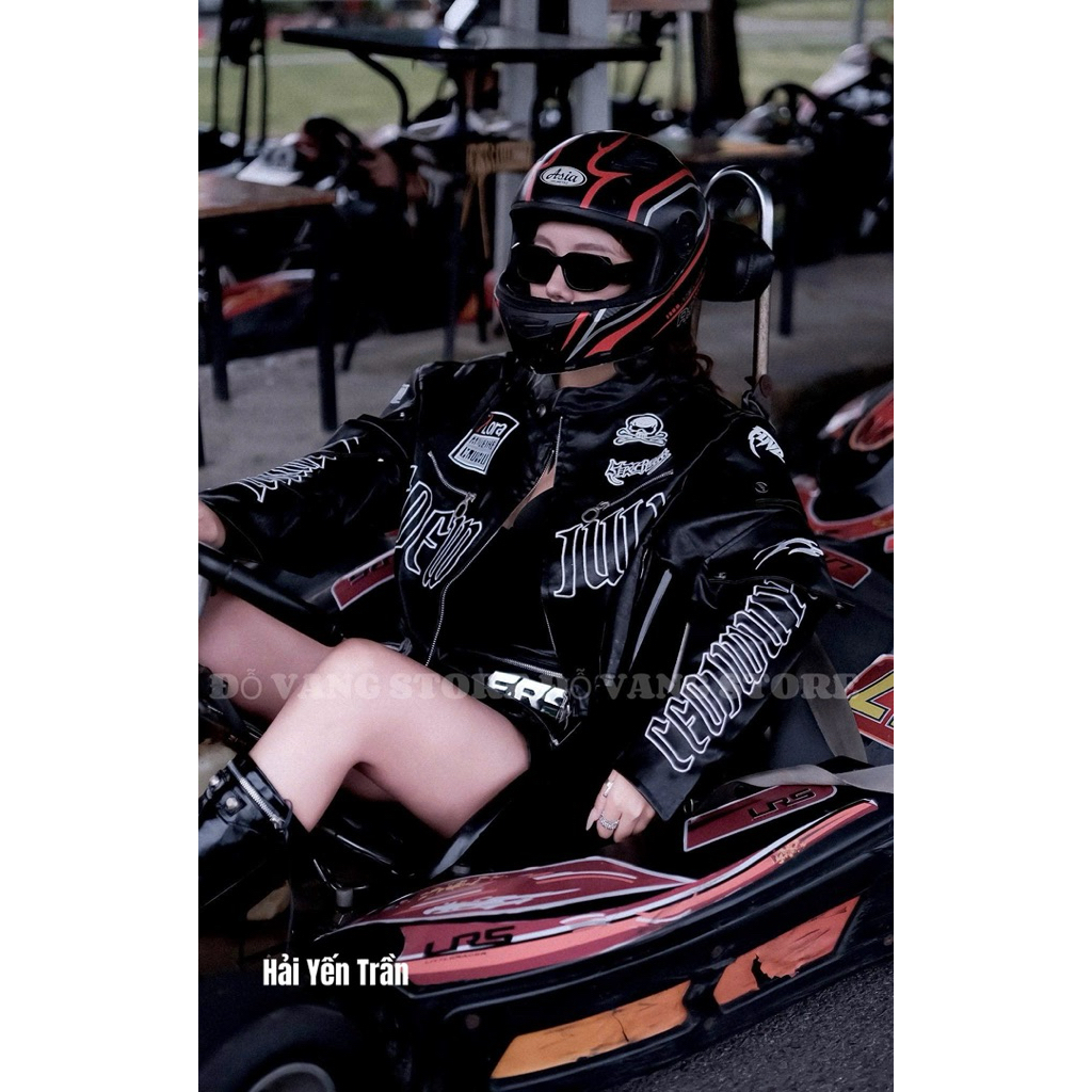 (QCCC) ÁO KHOÁC DA MIX CV DA BÓNG CHỮ (có tách lẻ)