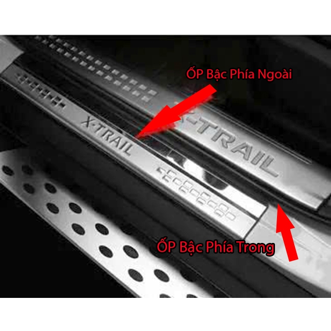 Ốp Bậc Cửa Xtrail 2014 2015 2016 2017 2018 2019 2020 - Nẹp Bước Chân Chống Xước Nissan Xtrail