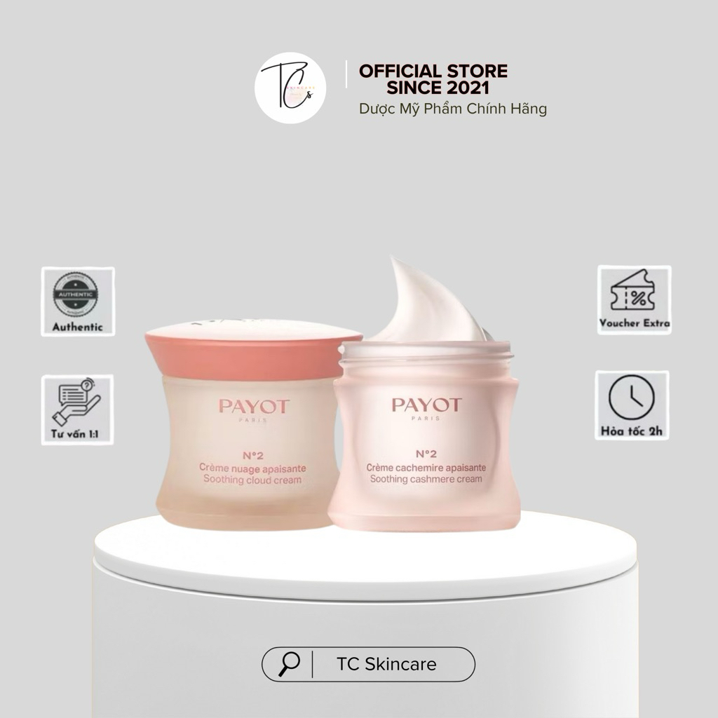[Công Ty] Kem dưỡng lợi khuẩn PAYOT N°2 Soothing Cloud/Cashmere cream Payot làm dịu da  50ML
