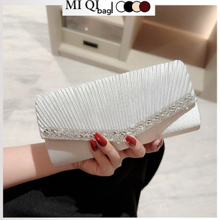  Clutch ví dài nữ cầm tay đi tiệc túi xách nữ đính đá kim tuyến lấp lánh có dây đeo chéo cao cấp sang chảnh MIQI TX150 
