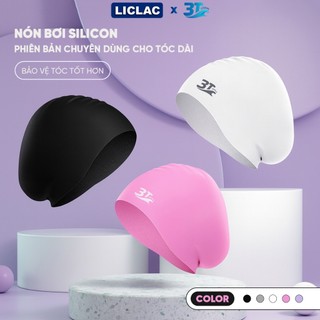  Nón bơi mũ bơi silicon cao cấp 3T WAVE chống nước tốt mềm mại co giãn phù hợp nữ tóc dài ngắn NB3T04 