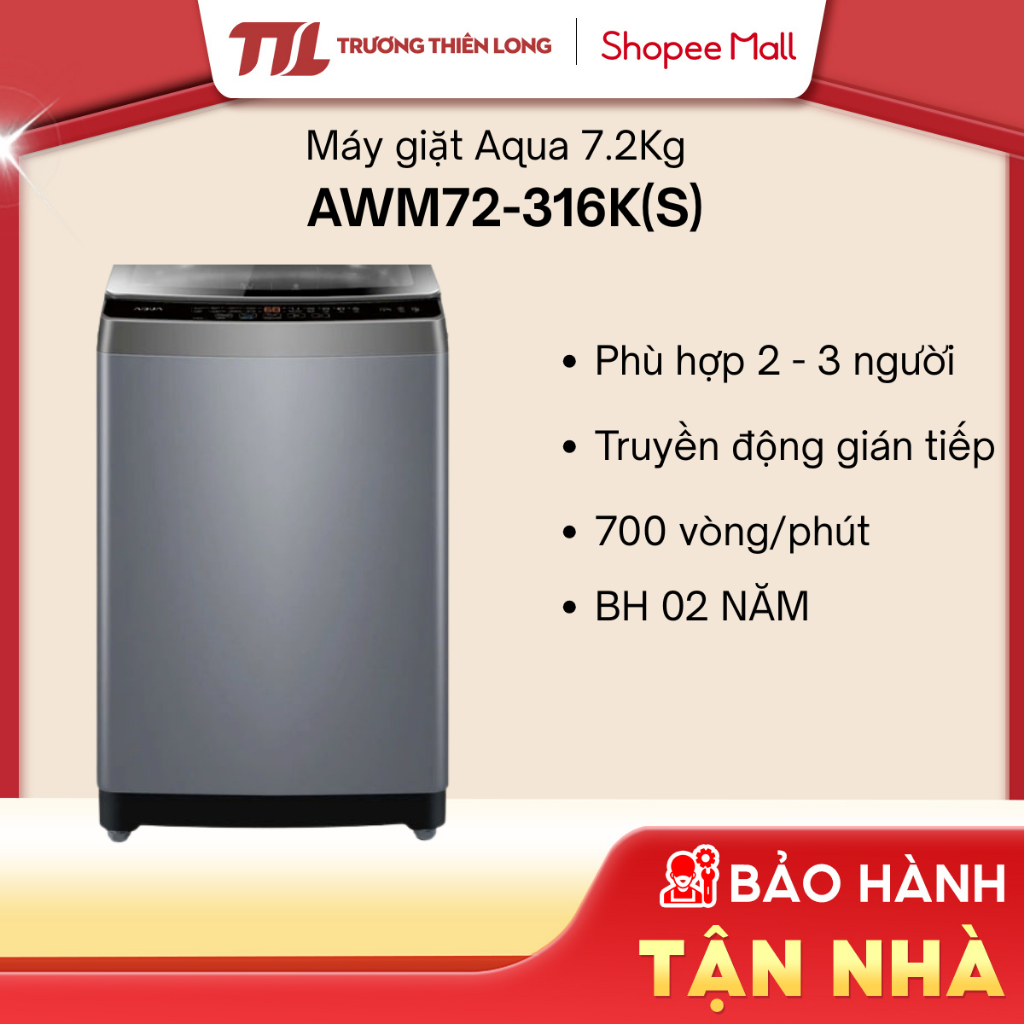 AWM72-316K(S) / AWM8-316K(B / AWM9-316K(B) / AWM12-BSR1K(BU) - Máy Giặt Lồng Đứng Aqua [TOÀN QUỐC]