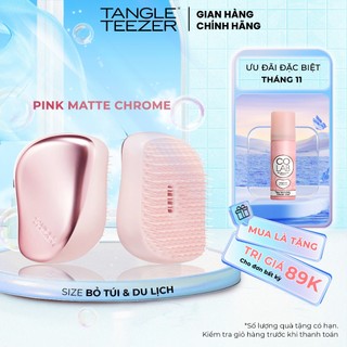  Lược gỡ rối Tangle Teezer Compact Styler - Pink Matte Chrome size du lịch 