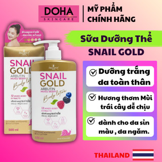 Sữa dưỡng thể trắng da Snail Gold Arbutin Mix Berry Body Lotion Precious Skin dưỡng trắng da  500ml