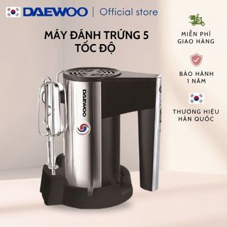 Máy đánh trứng daewoo dwhm-831s với 5 tốc độ, công suất 250w kèm 4 que inox, bảo hành 12 tháng