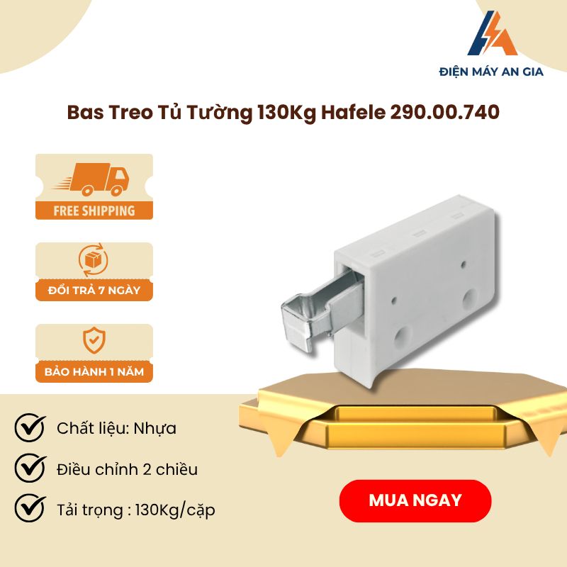 Phụ kiện bas treo tủ Hafele 290.00.740 - Tải Trọng 130kg, Chất Liệu Thép, Nhựa  - PEB