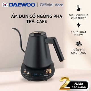 Ấm đun siêu tốc cổ ngỗng Daewoo 13 mức nhiệt chính xác giữ ấm 2 tiếng 1L DWK-GN10LCD BH 2 năm 