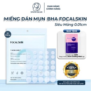   60 Miếng  Miếng Dán Mụn BHA FOCALSKIN - Siêu Mỏng 0.01cm Hút Mụn Giảm Sưng Che Mụn Ngày & Đêm 