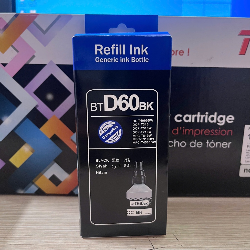 MỰC IN BROTHER BT6000BK (ĐEN) – BTD60 / BT5000 – MỰC ABT 5000 6000 REFILL INK – DUNG TÍCH LỚN, RÕ NÉ