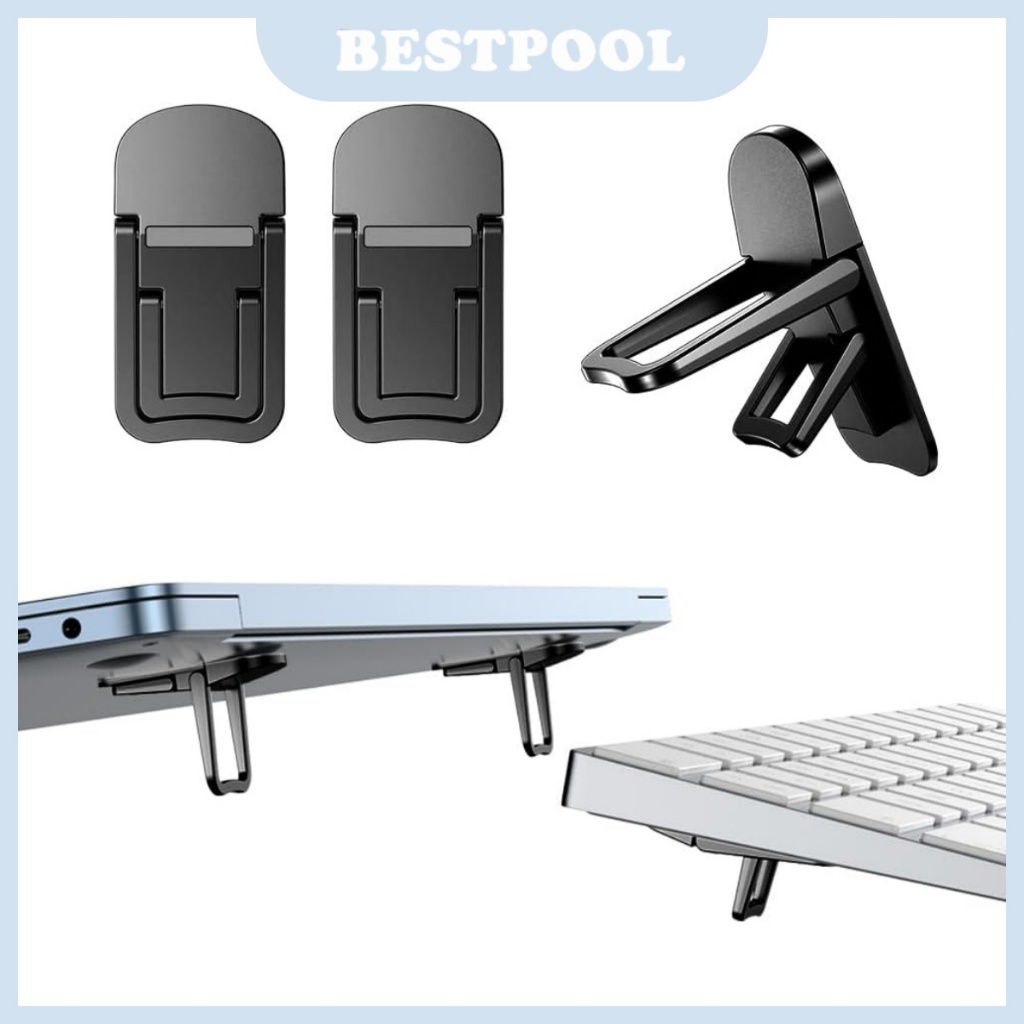 2 Chân Đế Laptop Mini Có Thể Gập Lại, Bàn Phím Máy Tính Di Động Nâng Với 2 Góc Có Thể Điều Chỉnh, Chân Đế Notebook Vô Hì