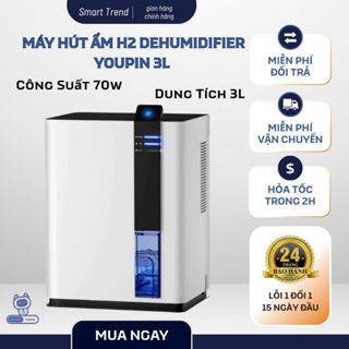 Máy Hút Ẩm Không Khí Dehumidifier H2, Dung Tích 3L, Công Suất Lớn 70W Giúp Làm Khô Nhanh, Ngắt Tự Động