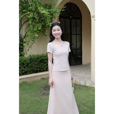 MARC FASHION Áo Thun Sọc Bẹt Vai - CBAT102528